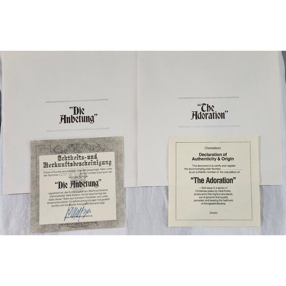 Christmas Bavarian "Die Anbetung" Hedi Keller '79 Collector Plate # Certificate - Picture 4 of 6